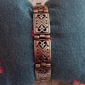 Brighton Silver Cutout Heart Link Bracelet